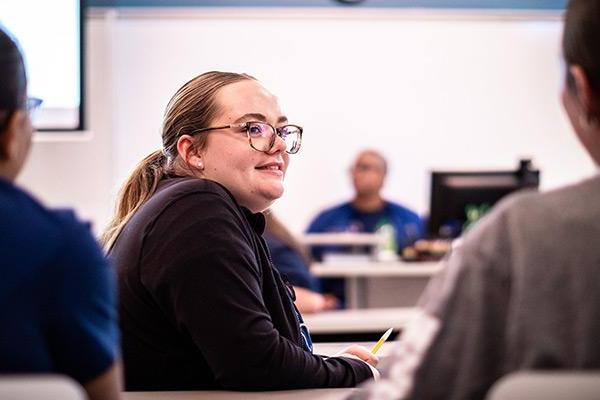 College student in class 